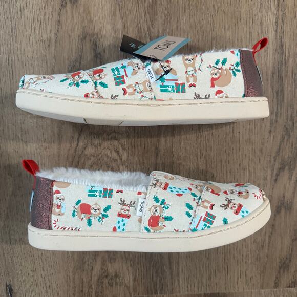 Toms Alpargata Glow In The Dark Sloth Faux Fur Lined Shoes - Picture 4 of 10